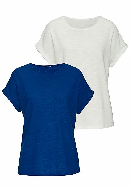 Vivance T-Shirt "aus bügelfreiem Strukturstrick", (2er-Pack), aus bügelfrei günstig online kaufen