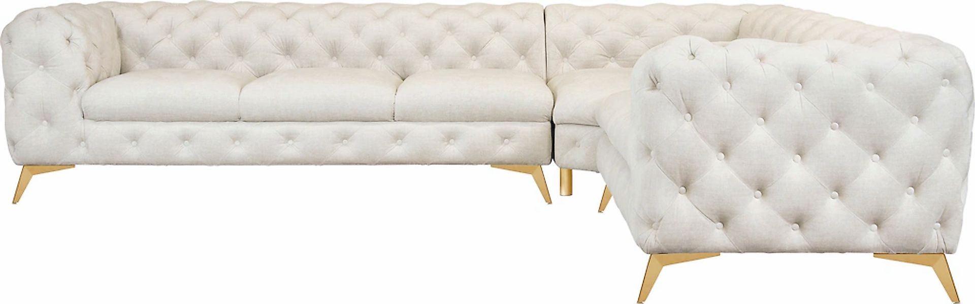 Home affaire Chesterfield-Sofa "Ecksofa GLYNIS L-Form mit Wellenunterfederu günstig online kaufen