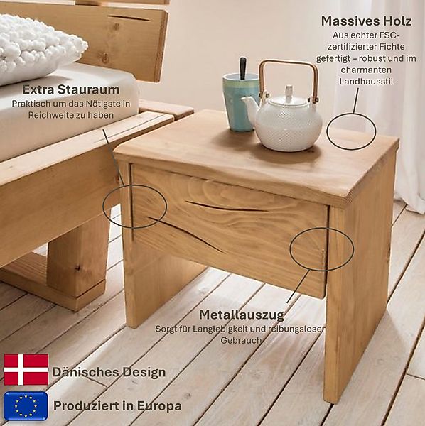 Home affaire Nachtkonsole "Ultima", aus massiver Fichte oder Eiche, robuste günstig online kaufen