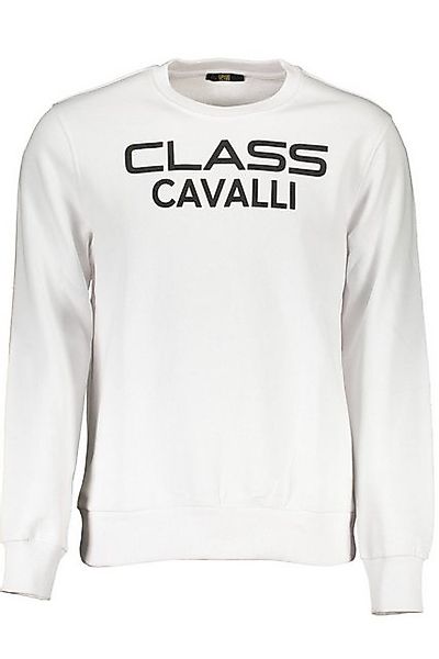 Cavalli Class Sweatshirt Weißes Herren-Sweatshirt mit Applikation und günstig online kaufen