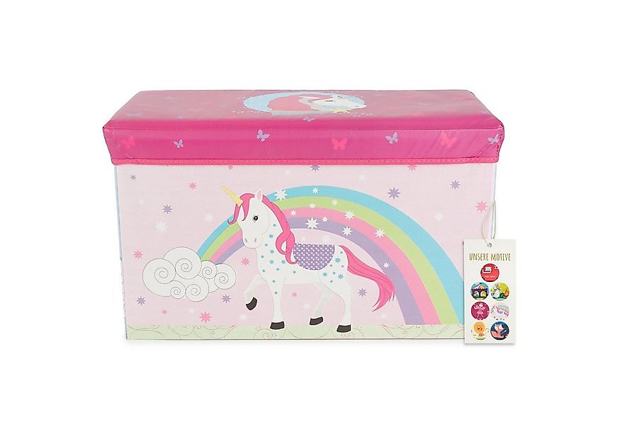 BIECO Spielzeugtruhe Bieco Aufbewahrungsbox mit Deckel Einhorn 60L faltbar günstig online kaufen