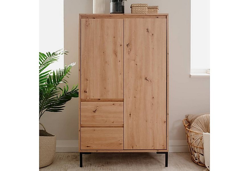 Homestyle4u Highboard Highboard Wohnzimmerschrank Kommode Holz Eiche Indust günstig online kaufen