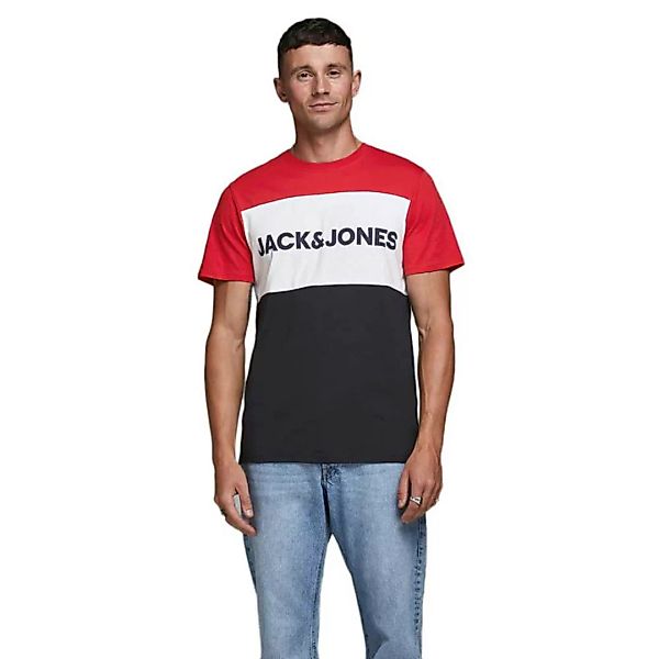 Jack & Jones Logo Blocking Kurzärmeliges T-shirt XS Tango Red / Slim Fit günstig online kaufen