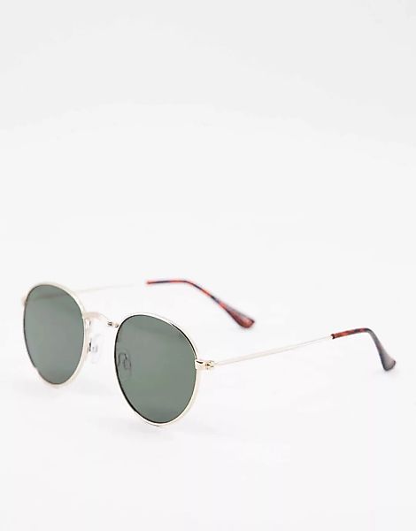 Topshop – Runde, goldfarbene Sonnenbrille aus Metall mit getönten Gläsern i günstig online kaufen