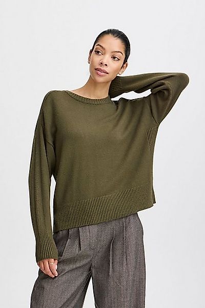 b.young Strickpullover Pullover Loose Fit Kurz Langarm Knitted Rundhals BYM günstig online kaufen