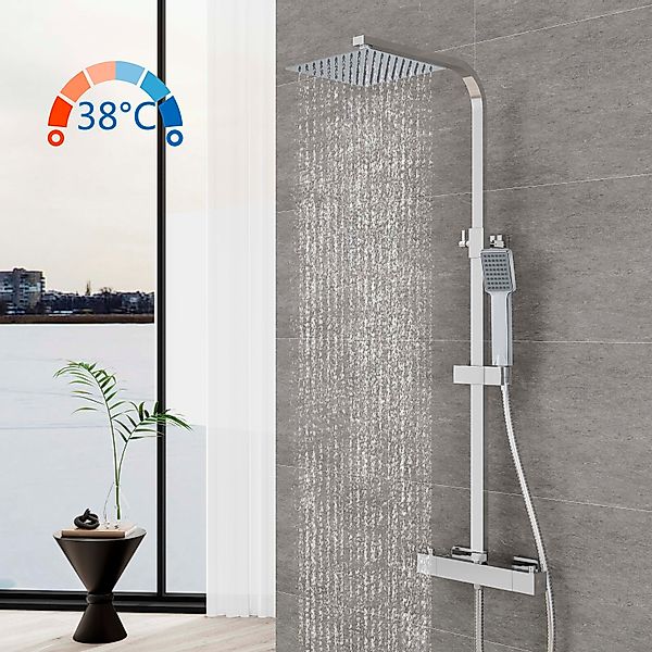 Aica Sanitär Duschsystem mit Thermostat Duscharmatur günstig online kaufen
