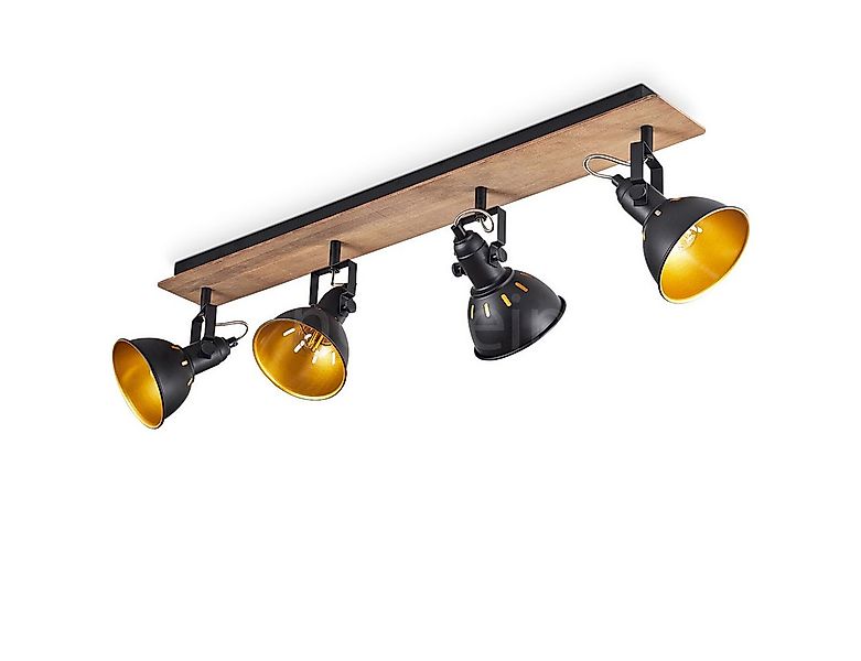 hofstein Deckenleuchte »Arazane« Deckenlampe aus Metall/Holz, Schwarz/Chrom günstig online kaufen