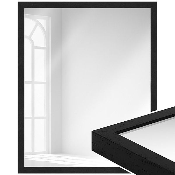 WANDStyle Wandspiegel H960, Schwarz, gemasert, aus günstig online kaufen