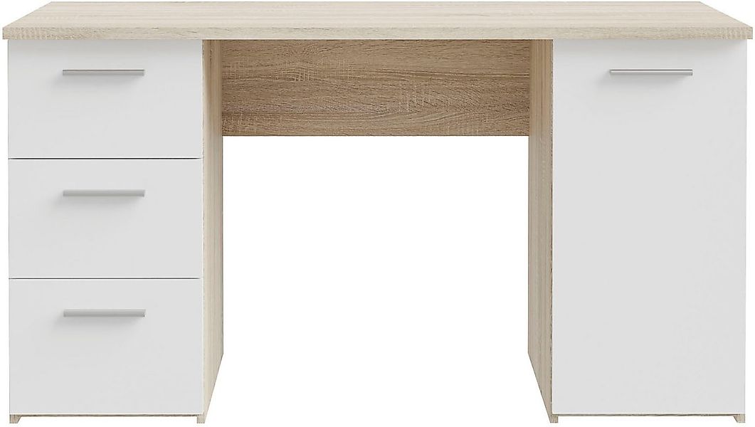 FORTE Schreibtisch Neuss, mit 3 Schubladen & 1 Tür, funktional, Breite 138 günstig online kaufen