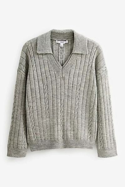 Next Polokragenpullover Pullover mit Polokragen und Zopfmusterdetail (1-tlg günstig online kaufen