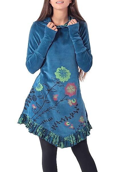 PUREWONDER Samtkleid Elfenkleid mit Zipfelkapuze Goa günstig online kaufen