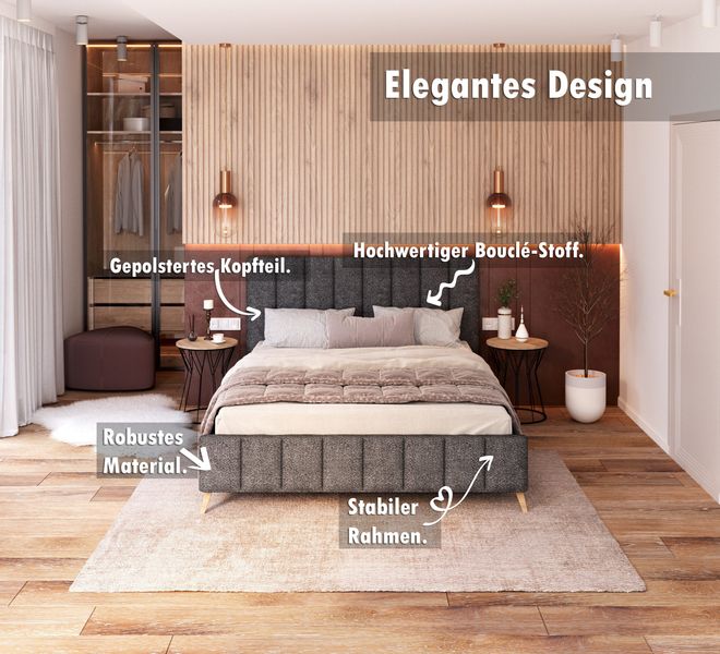 FDM Polsterbett Bettgestell Bettrahmen 120x200, 140x200, günstig online kaufen