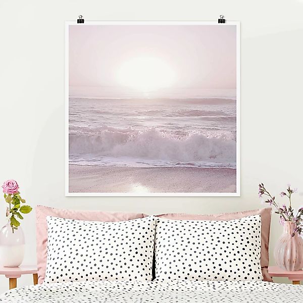 Poster Sonnenuntergang in zartem Rosa günstig online kaufen