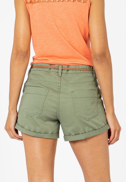 SUBLEVEL Chinoshorts Damen Stretch-Shorts mit Flechtgürtel günstig online kaufen