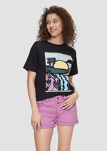 QS Kurzarmshirt Baumwoll-T-Shirt im Loose Fit günstig online kaufen