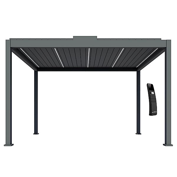 Dreamgarden Pergola 4 x 4 x 2,5 m Florenz Elektrisch Anthrazit Lamellendach günstig online kaufen