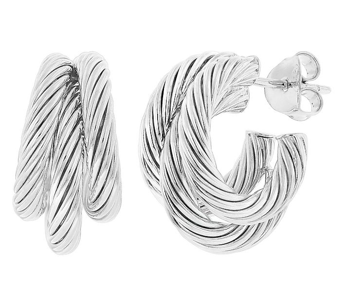 trendor Paar Creolen Damen-Ohrringe Halbcreolen 925 Silber Steckcreolen ⌀ 1 günstig online kaufen