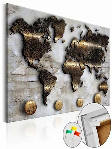 artgeist Pinnwand Bild Golden Journey [Cork Map] mehrfarbig Gr. 90 x 60 günstig online kaufen
