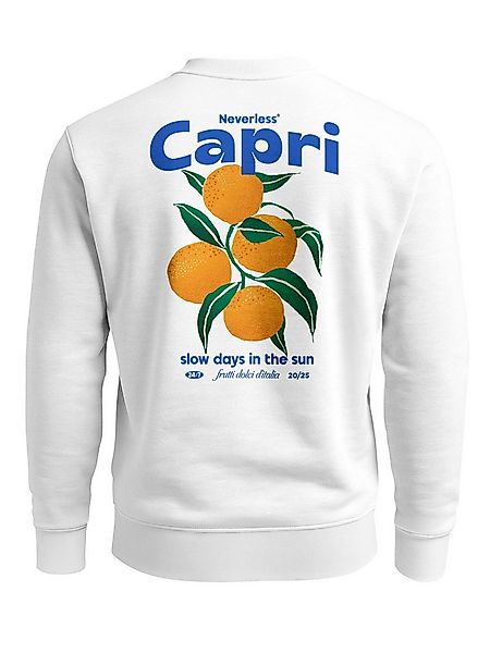 Neverless Sweatshirt Sweatshirt Herren Pullover mit Backprint mit Orangen D günstig online kaufen