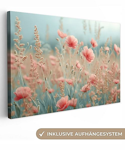 OneMillionCanvasses® Leinwandbild Blumen - Natur - Mohnblumen - Blumenfeld, günstig online kaufen