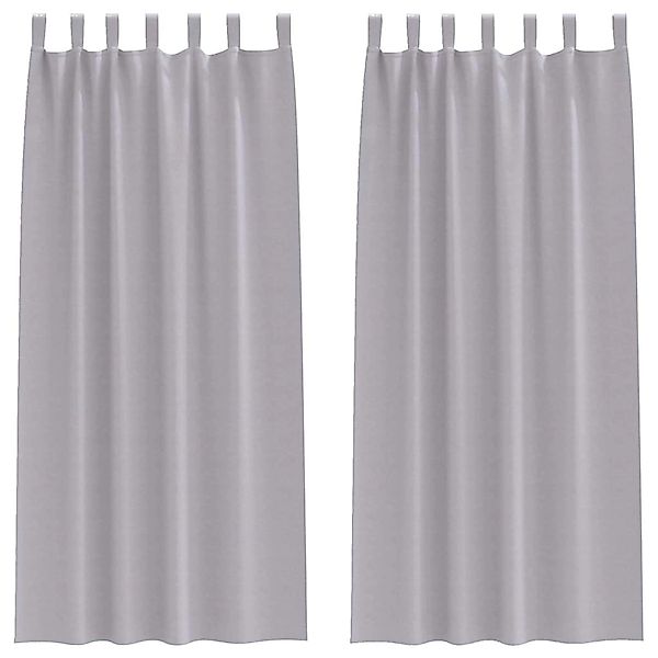 vidaXL Verdunkelungs-Vorhänge mit Ringen Metallic Grau Polyester 4107582 günstig online kaufen