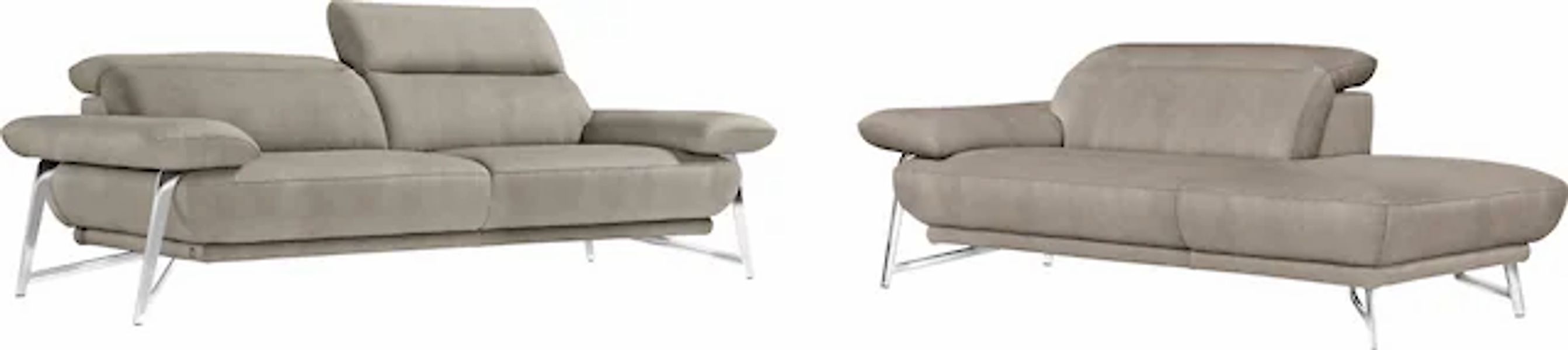 Egoitaliano Sofa »Anais, erstklassiger Sitzkomfort, Fußfarbe chrom« Set, Ko günstig online kaufen