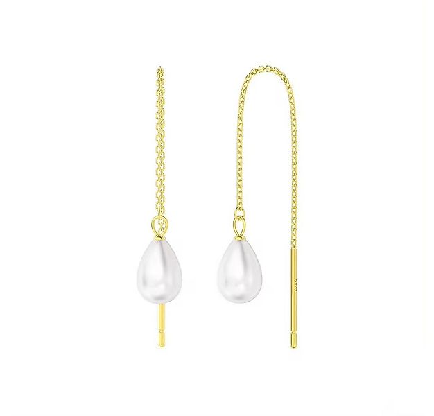 Runde Perlé Paar Ohrhänger Kettenohrringe mit Süßwasserperle, handgefertigt günstig online kaufen