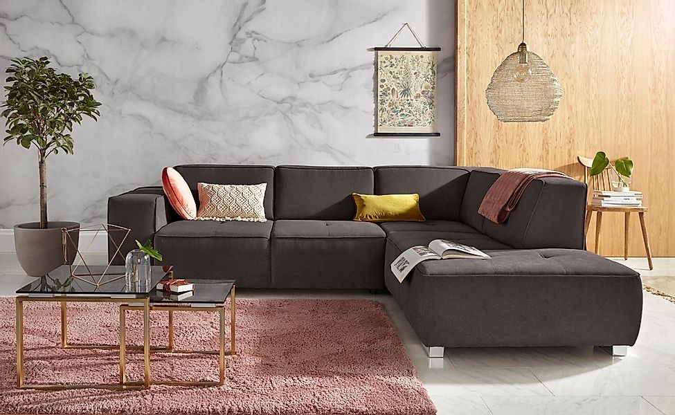 INOSIGN Ecksofa "Sapporo L-Form", wahlweise Bettfunktion oder Sitztiefenver günstig online kaufen