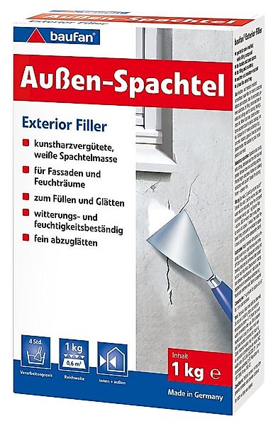 baufan® Spachtelmasse Außen-Spachtel 1kg kunstharzvergütete weiß günstig online kaufen