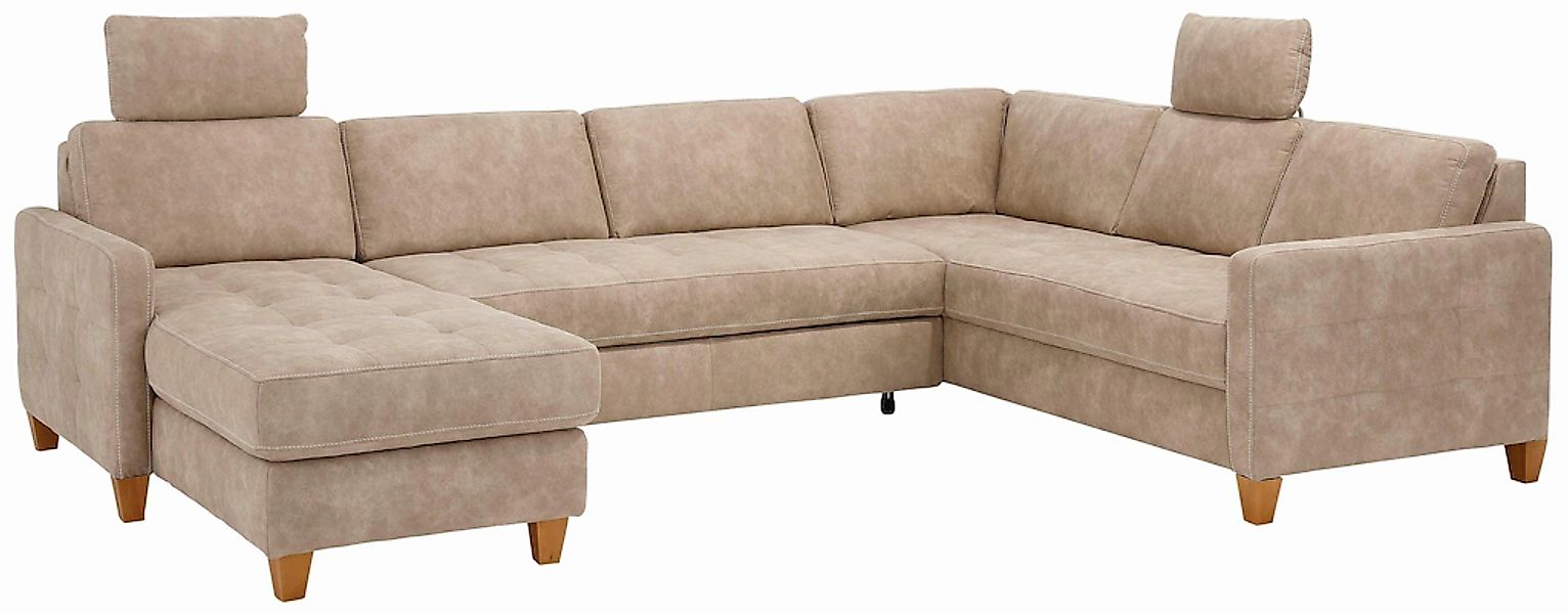 Home affaire Wohnlandschaft "Earl U-Form" wahlweise auch mit Bettfunktion o günstig online kaufen