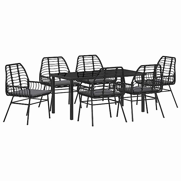 vidaXL Garten Essgruppe 7-Tlg Schwarz Poly Rattan 3380859 günstig online kaufen