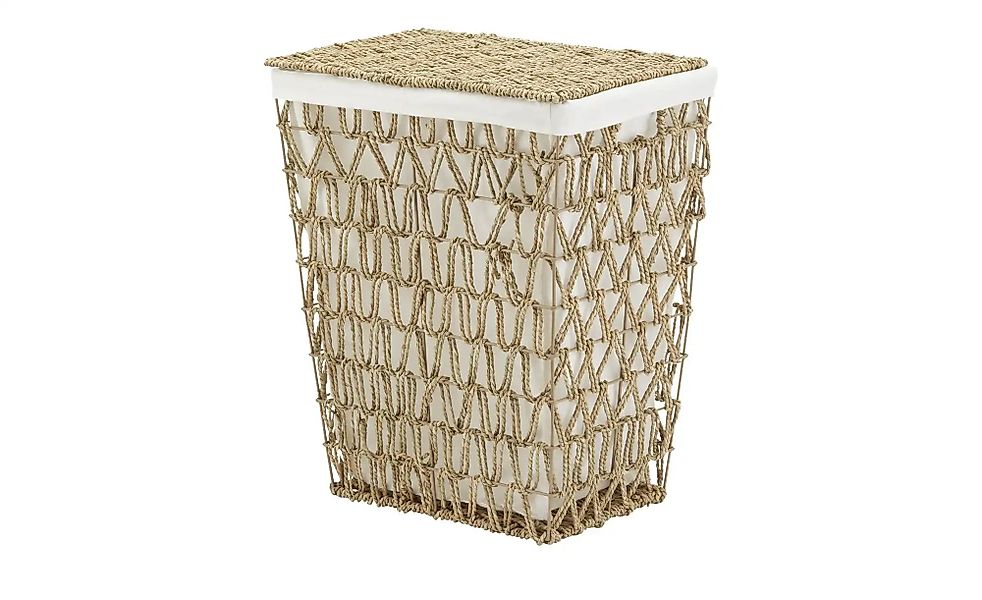 HOME STORY Wäschekorb   ¦ braun ¦ Seegras,Metall ¦ Maße (cm): B: 30 H: 52 A günstig online kaufen