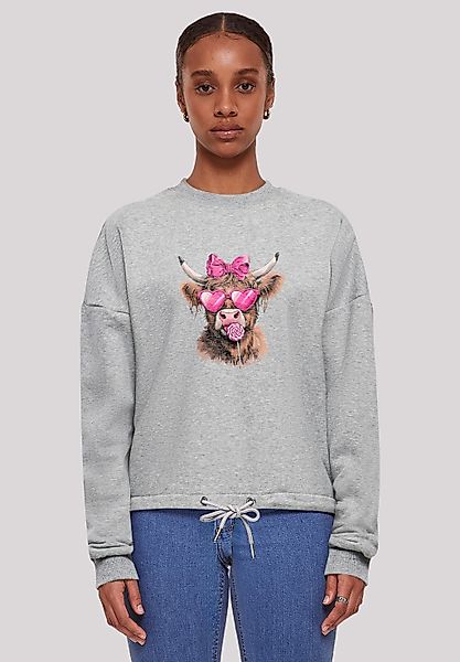 F4NT4STIC Sweatshirt "Highland Cow Valentinstag Sonnenbrille", Premium Qual günstig online kaufen