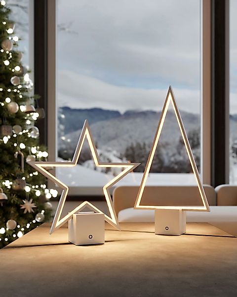 LUCY 2.0  LED Stern Akku-Tischleuchte, 40 cm, silber günstig online kaufen