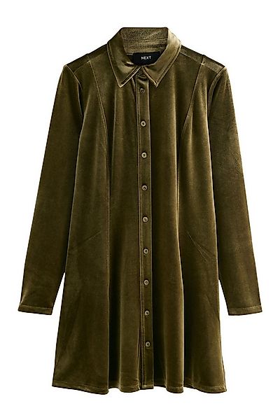 Next Minikleid Langärmeliges Samt-Hemdkleid in Minilänge (1-tlg) günstig online kaufen