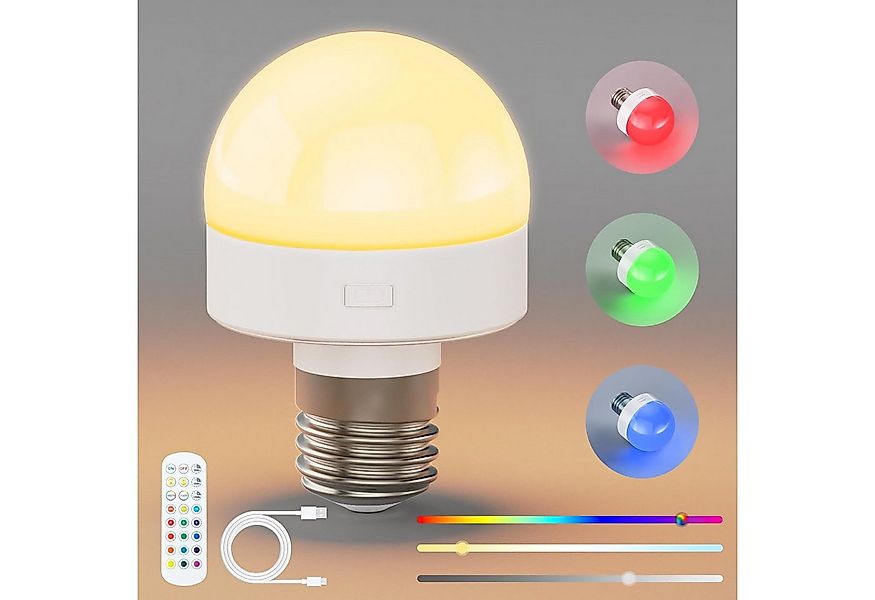 Jibenhome LED Nachtlicht USB Dimmbar LED Glühbirne, Schranklicht E27 Akku A günstig online kaufen