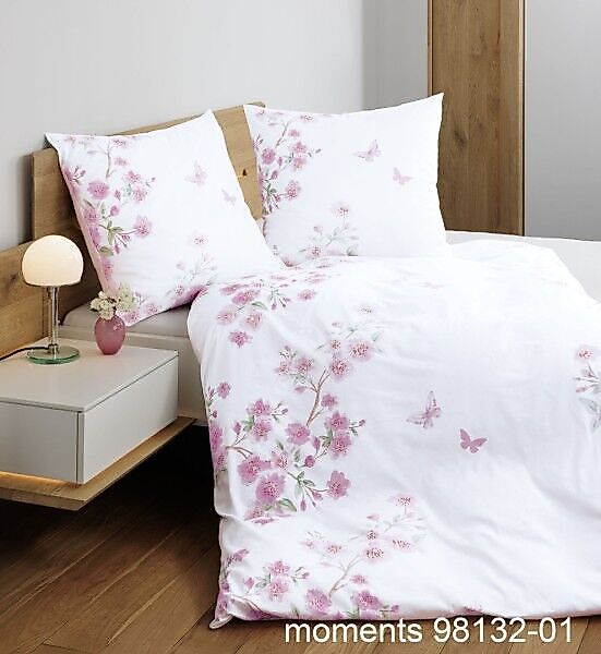 Janine Janine Mako-Satin Bettwäsche moments 98132 rosa Größe:  155x220 cm + günstig online kaufen