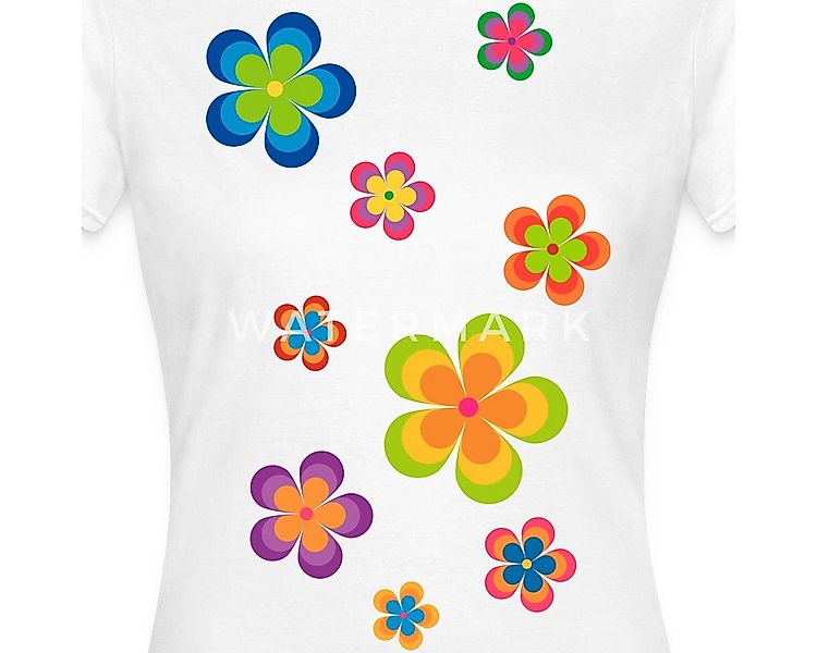 Spreadshirt T-Shirt Hippie Flower Power Blumen Frauen T-Shirt (1-tlg) günstig online kaufen