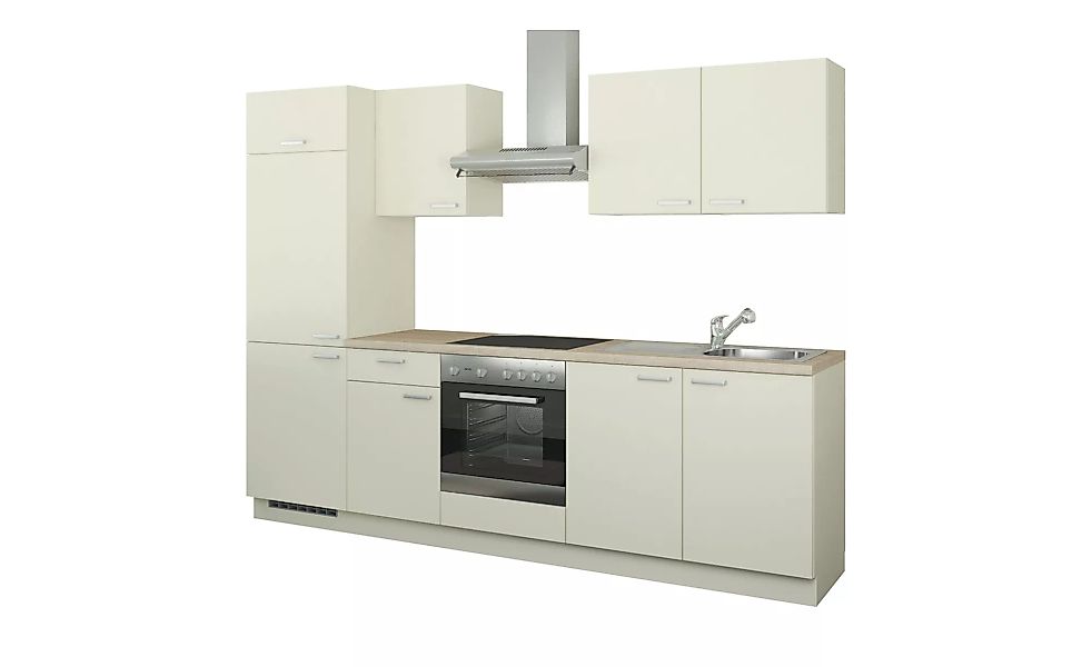 Küchenzeile mit Elektrogeräten - creme - 270 cm - Küchen > Küchenblöcke mit günstig online kaufen