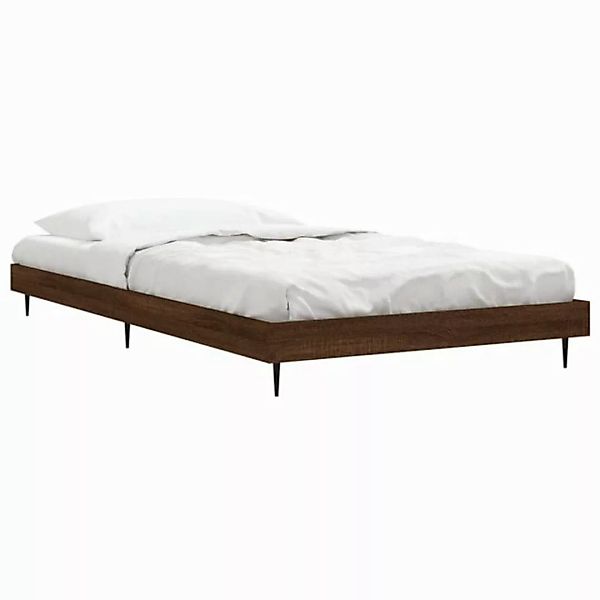 vidaXL Bettgestell, Bettrahmen Braun Eichen-Optik 100x200 cm Holzwerkstoff günstig online kaufen