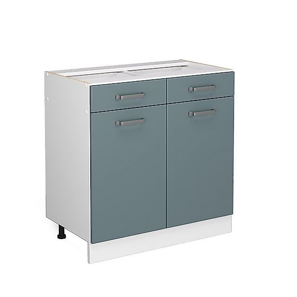 Vicco Schranksystem R-Line, Blau-Grau/Weiß, 80cm mit Schubladen und Türen, günstig online kaufen