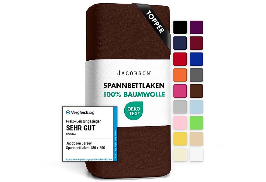 Jacobson Spannbettlaken TOPPER aus 100% Baumwolle, Jersey Bettlaken 160 g/m günstig online kaufen
