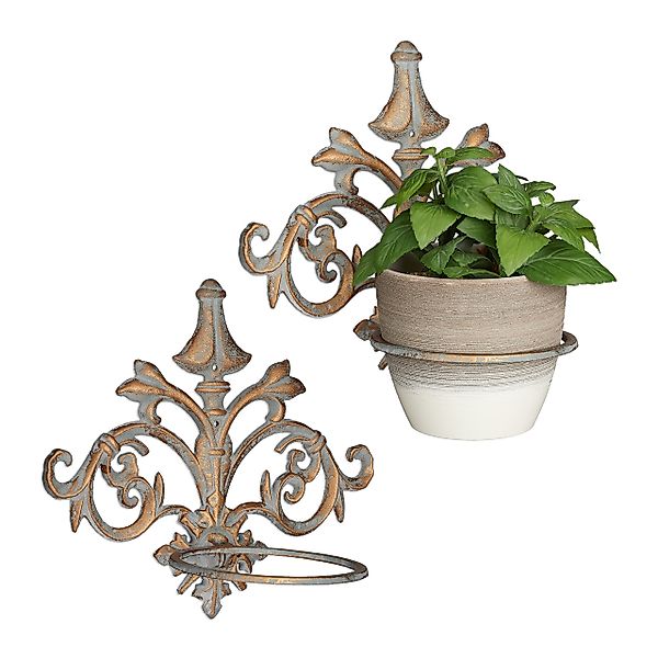 relaxdays Blumentopf 2 x Wand Blumenhalter günstig online kaufen