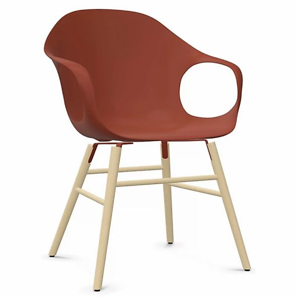 Kristalia ELEPHANT Stuhl mit Holzgestell Sitzschale terracotta günstig online kaufen