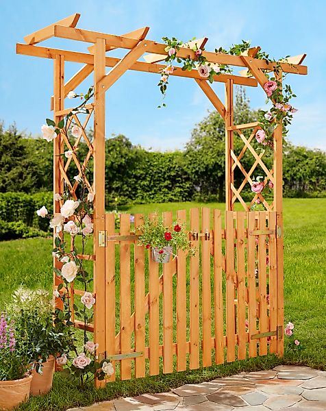 promadino Rosenbogen "Pergola Ben", (Set), BxTxH: 200x65x208 cm, mit Türen günstig online kaufen