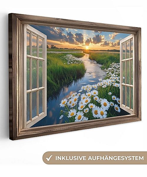 OneMillionCanvasses® Leinwandbild Aussicht - Landschaft - Fenster - Wasser günstig online kaufen