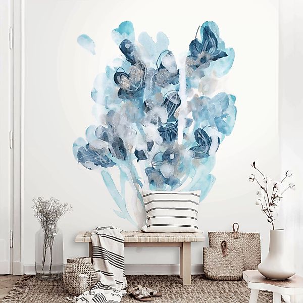 Fototapete Aquarell Bouquet in blauen Schattierungen günstig online kaufen