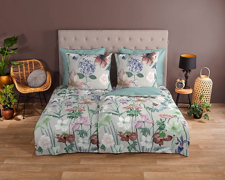 good morning Wendebettwäsche "Fina Flowers" 3 Stk. tlg. Baumwolle, 135x200, günstig online kaufen