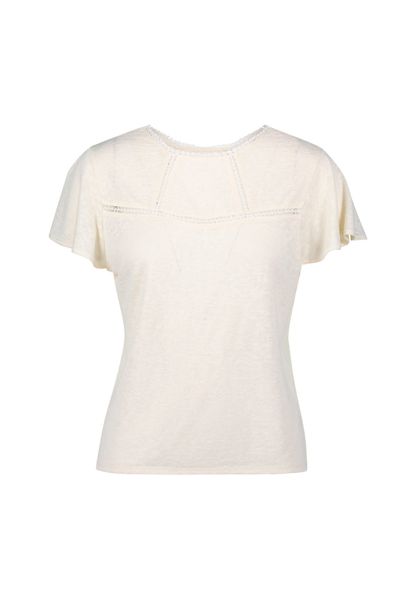 Zero Kurzarmshirt Damen Shirt mit Häkeldetails günstig online kaufen