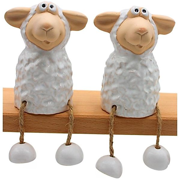 Dekohelden24 Gartenfigur Keramik Schaf als Kantensitzer günstig online kaufen